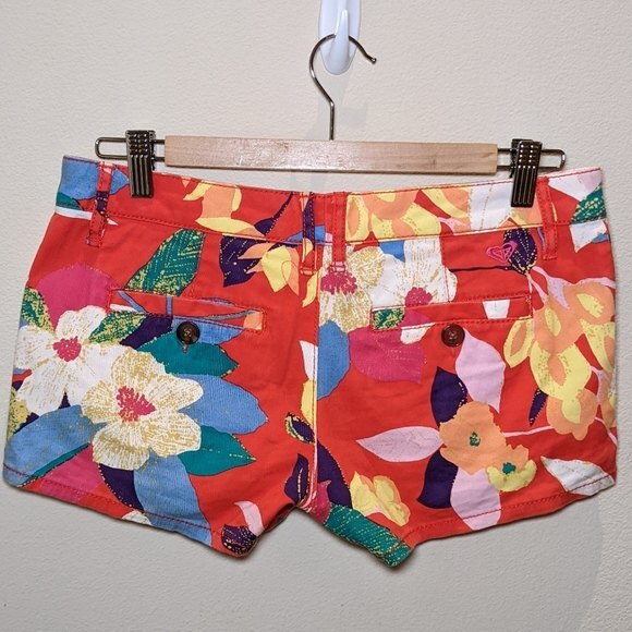 Roxy Junior Hawaiian Floral Print Shorts Size 5 - Picture 6 of 11